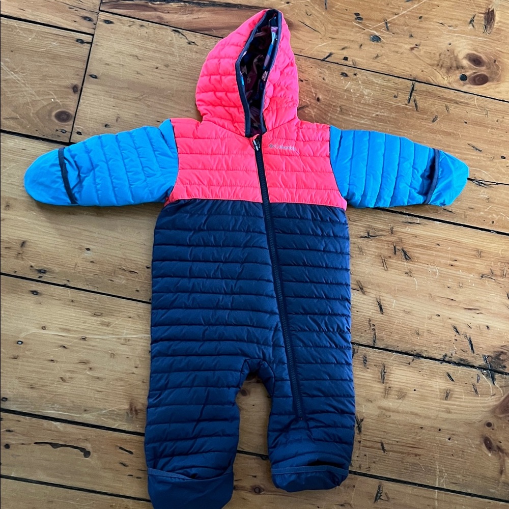 Columbia Toddler Colorblock Hooded One-Piece in Pink, Blue, Navy